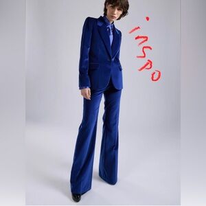🔥 ShopAKIRA Velvet Royal-Blue Power Suit – Blazer + Pants Set 🔥